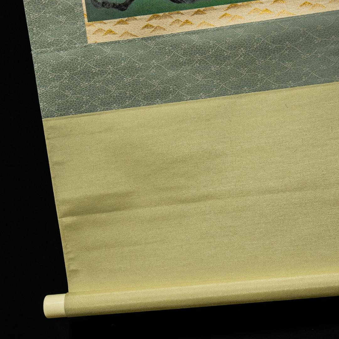 掛軸-1596　中島千波　臥龍桜　印刷工芸作品　共同印刷　岩絵具式複製画