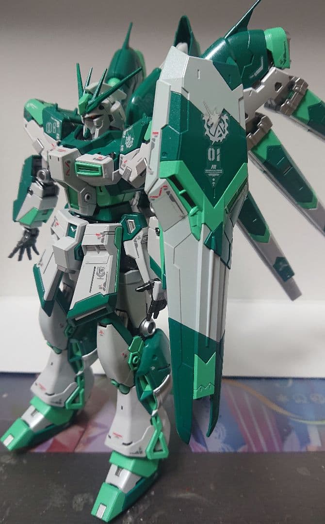 塗装完成品 ハイニューガンダム RG グリーンカラー