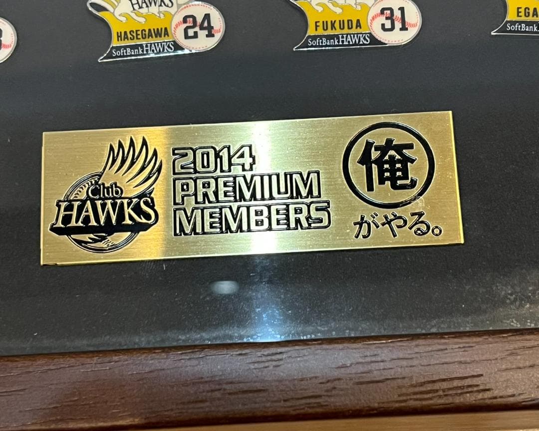 【限定】2014年ソフトバンクホークス ピンバッジ 65名コンプリート 額装品