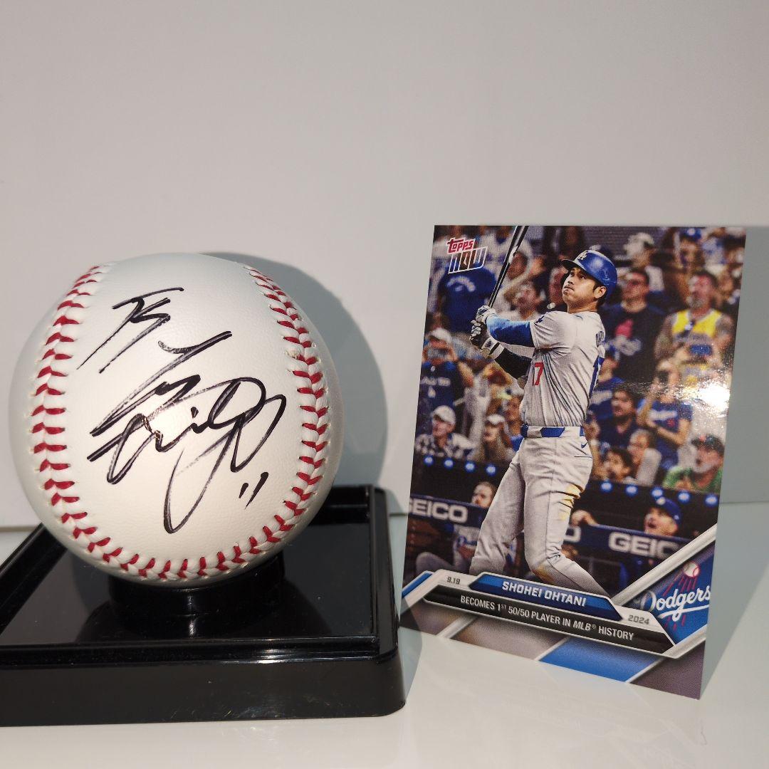 大谷翔平直筆サインボール、50−50カード
