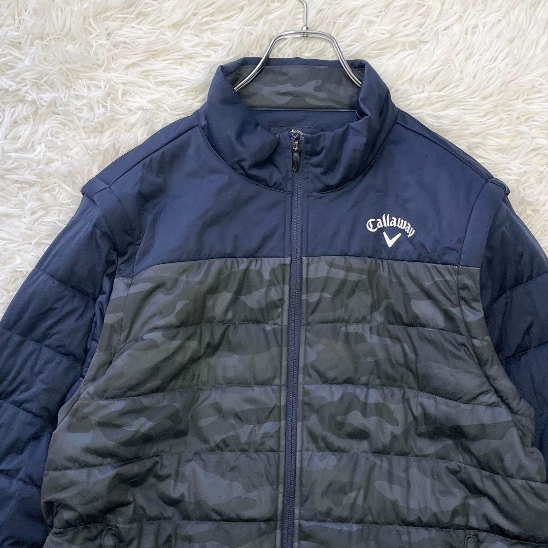 美品✨大きいサイズ3L✨キャロウェイ 2wayジャケット ゴルフ ネイビー