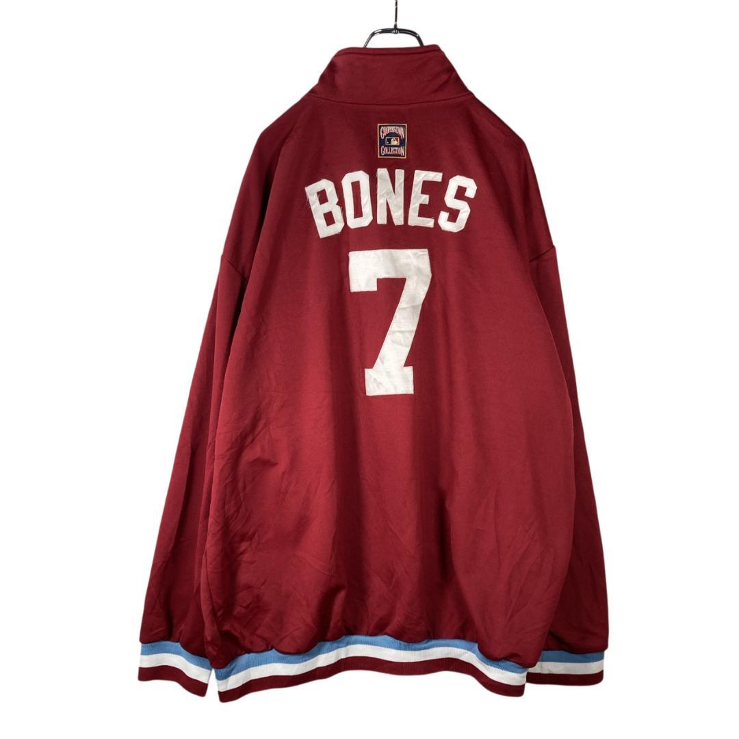 MLB フィリーズ 刺繍ロゴ スタジャン トラックジャケット 古着 XL えんじ