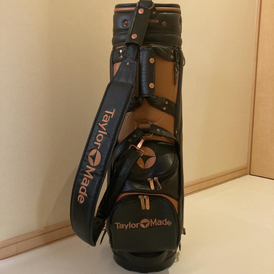 【D D】テーラーメイド キャディバッグ 9型 ブラック×ブラウン