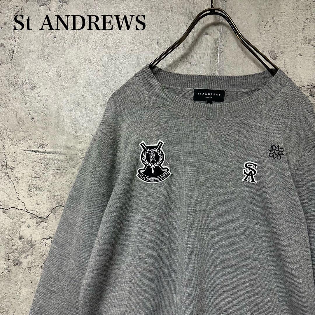 【超人気◎】St ANDREWS　ウールニット　ワッペン　美品　完売モデル◎