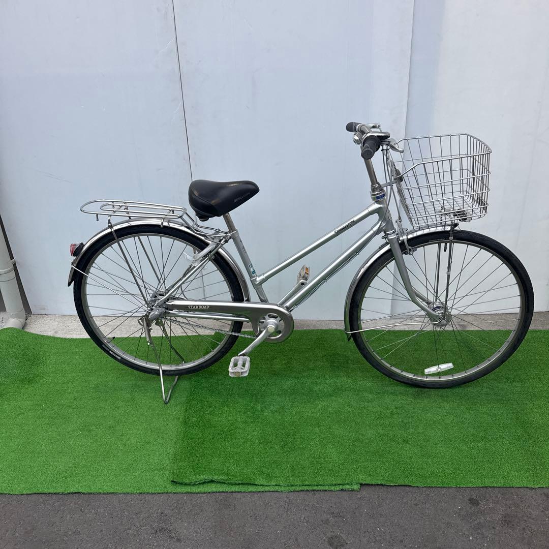ブリヂストン 自転車26インチ 内3速 シルバー【引き取り限定】