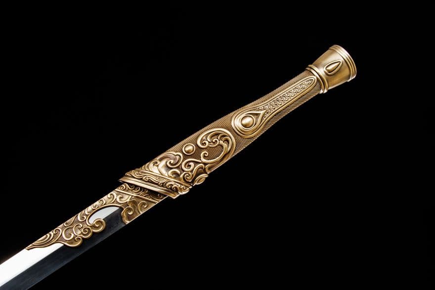 【青衣の剣】古兵器 武具 刀装具 日本刀　模造刀 居合刀 武士道 鑑賞用 美術刀