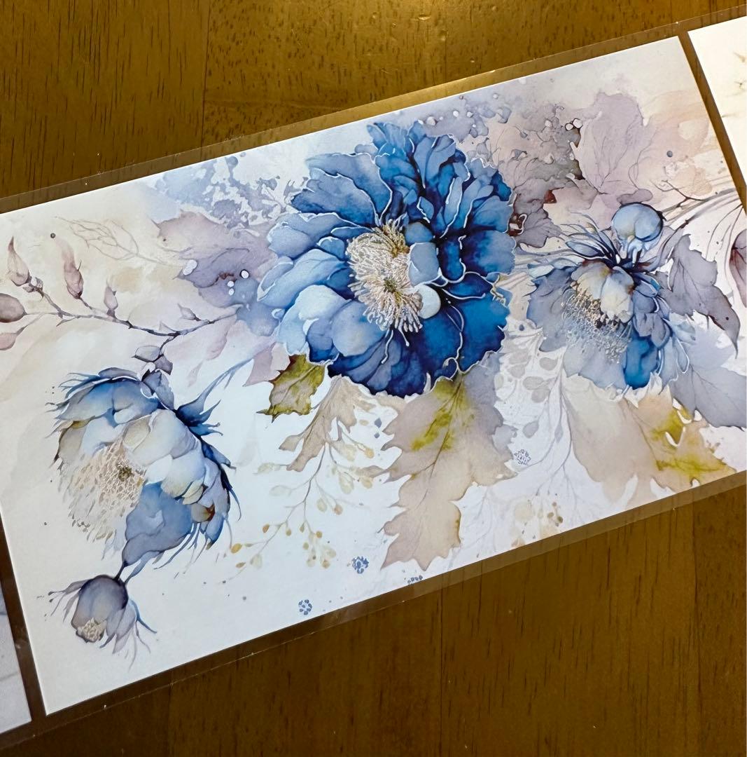 ❌即購入不可❌ 海外マスキングテープ 花雾微蓝9cm*200cm No.104