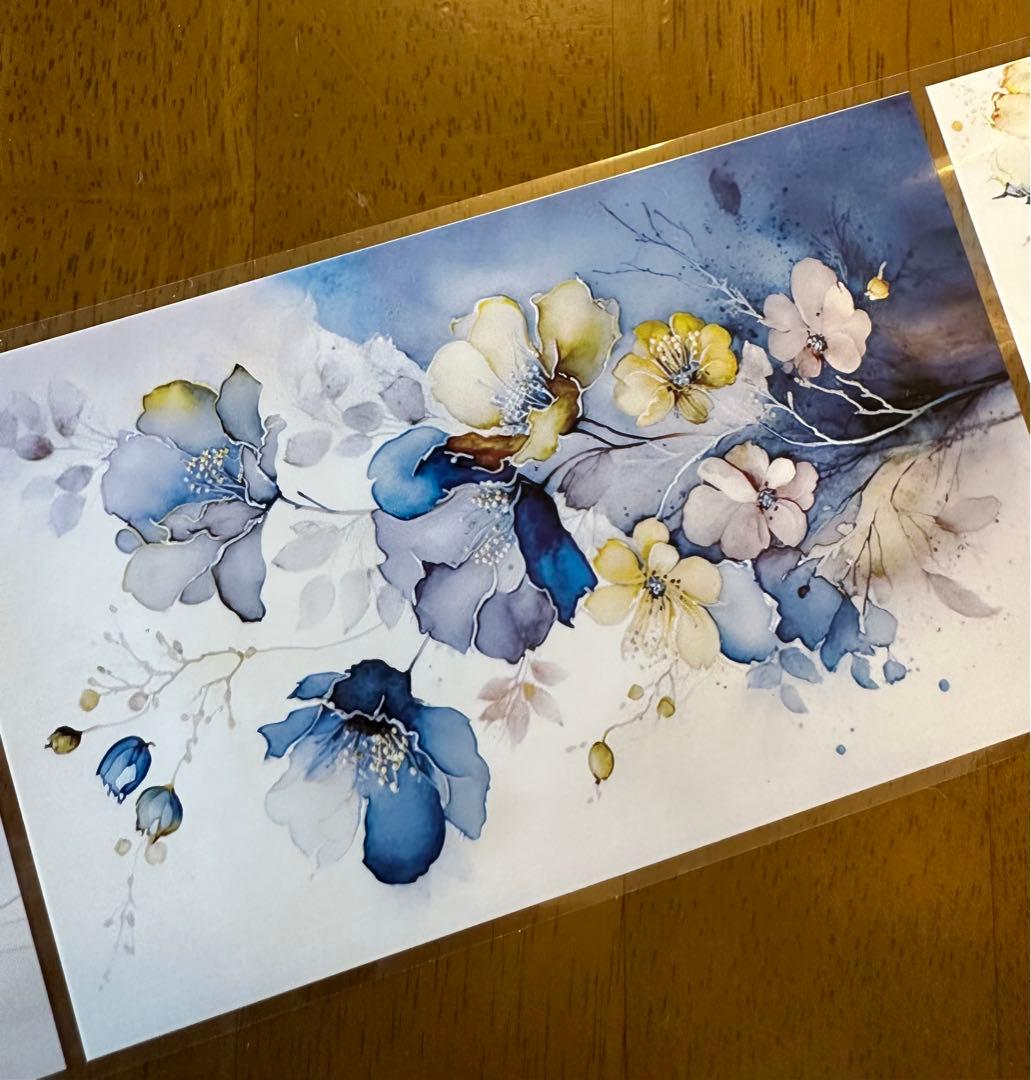 ❌即購入不可❌ 海外マスキングテープ 花雾微蓝9cm*200cm No.104