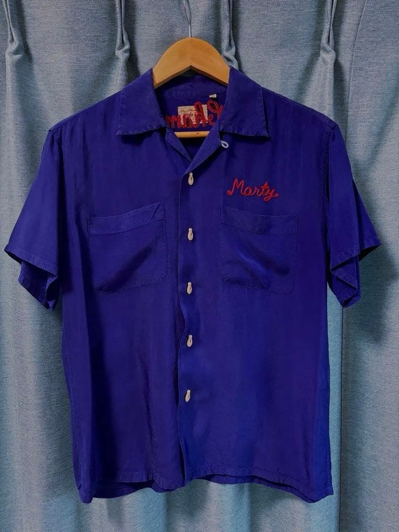 古着　STYLE EYES ボーリングシャツ 刺繍入り