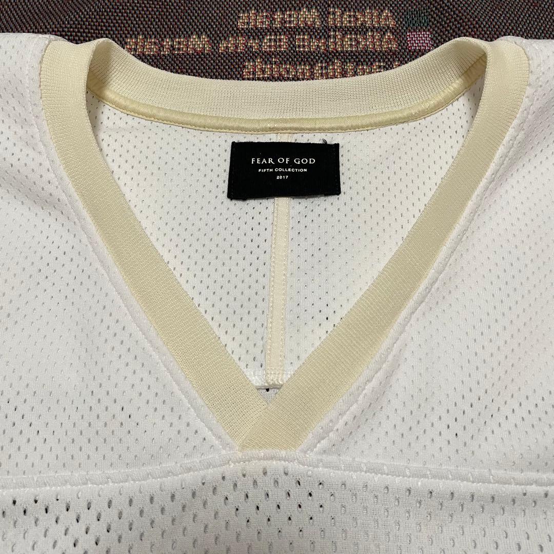 【美品タグ付】fear of god 5th メッシュ フットボールシャツ