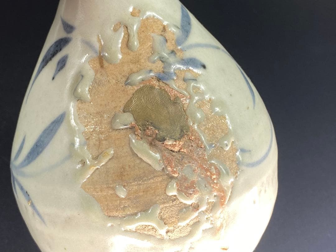 初期古伊万里 徳利 染付 傷有 金継ぎ 参考品 時代品 高16cm