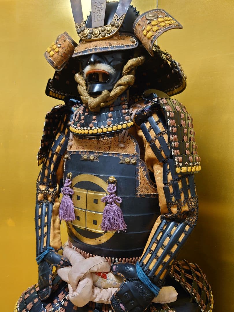 ★★送料無料☆丸武産業製☆光忍☆橙糸威伊予素懸二枚胴具足☆等身大☆鎧兜・甲冑★★