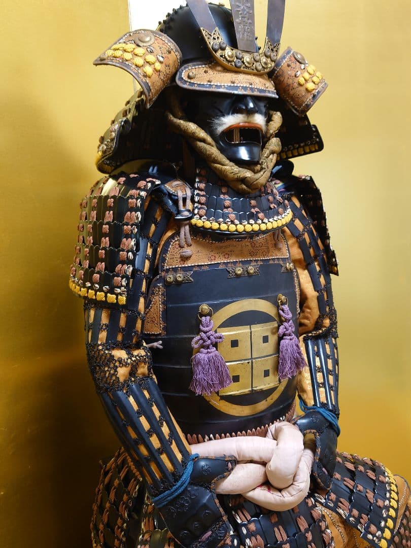 ★★送料無料☆丸武産業製☆光忍☆橙糸威伊予素懸二枚胴具足☆等身大☆鎧兜・甲冑★★