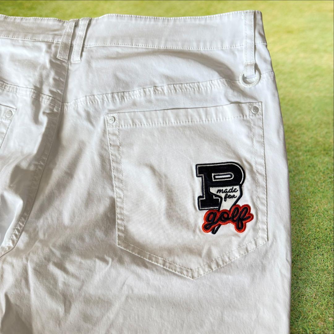 パーリーゲイツ　パンツ　白　ホワイト　6 XL〜XXL相当 ストレッチ素材