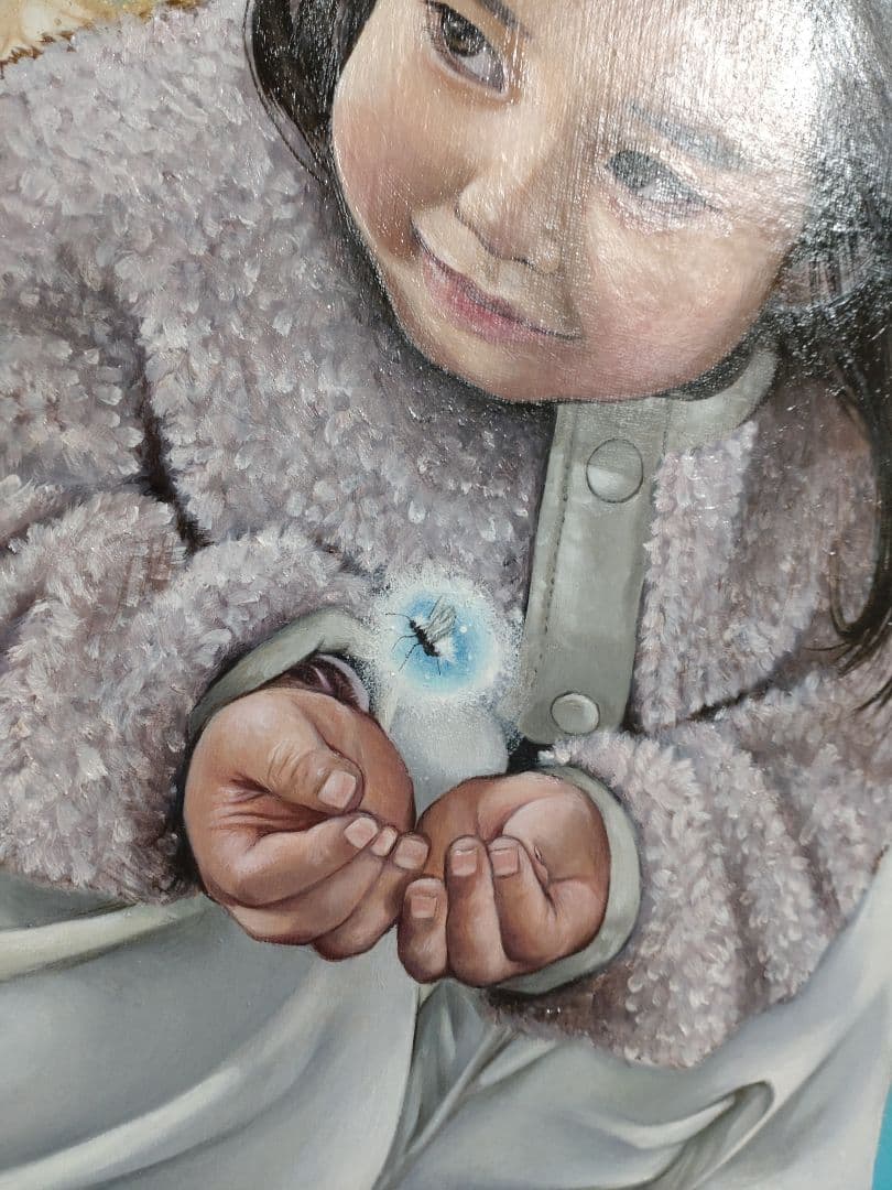 油絵/人物画【雪虫】1点物の原画◆作者サイン入り/F8号キャンバス