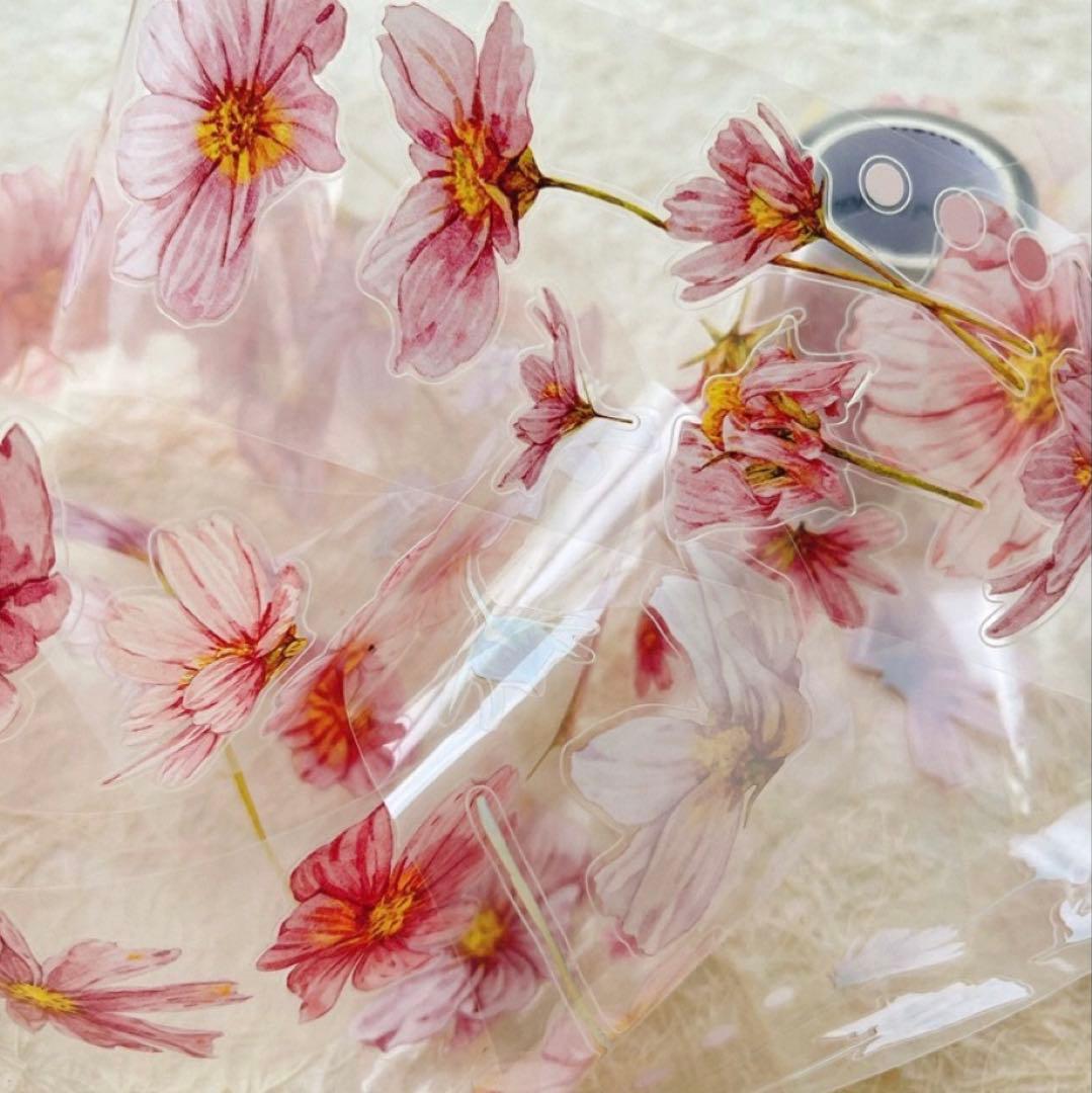 PET 绯桑珞 ダイカット加工 5cm×5m 海外マスキングテープ　花