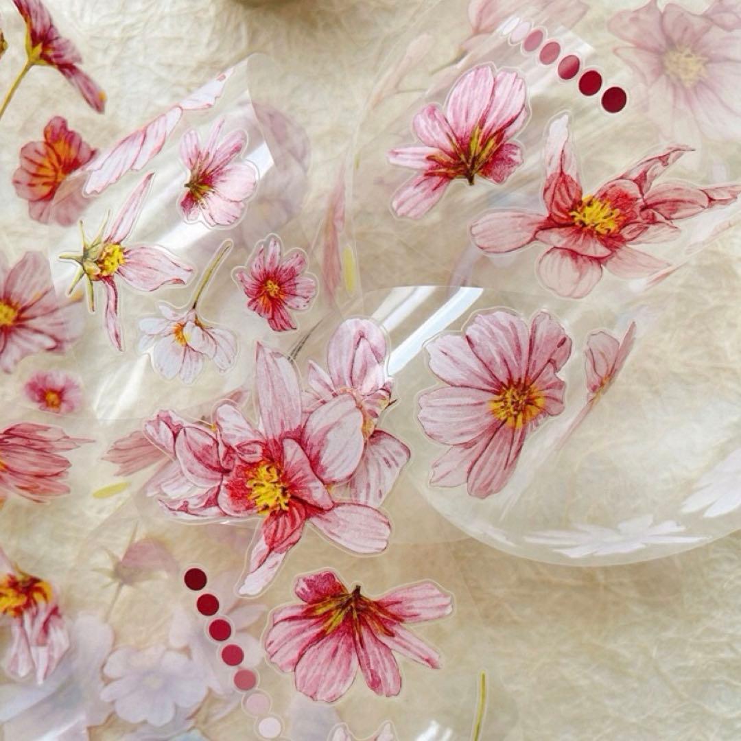 PET 绯桑珞 ダイカット加工 5cm×5m 海外マスキングテープ　花