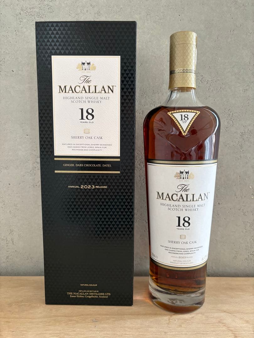 マッカラン 18年 シェリーオークカスクウイスキー 2023年リリース　レア