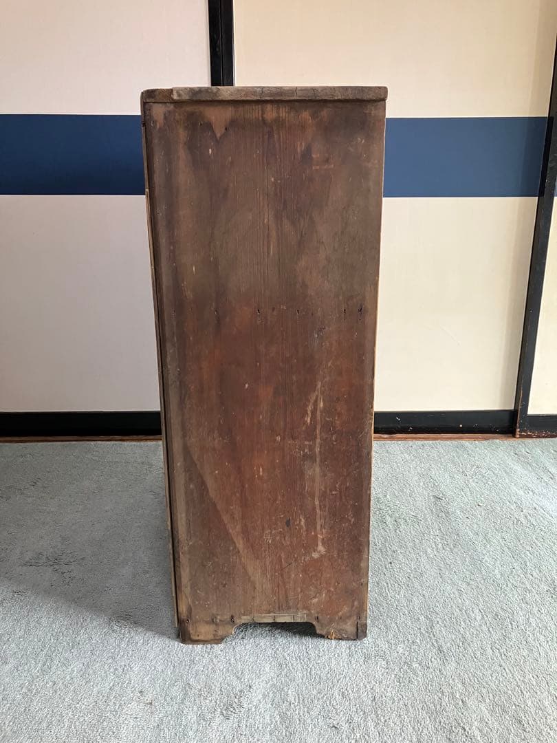 レトロ商品　木製彫刻入り　中型下駄箱　傘入れ　アンティーク家具