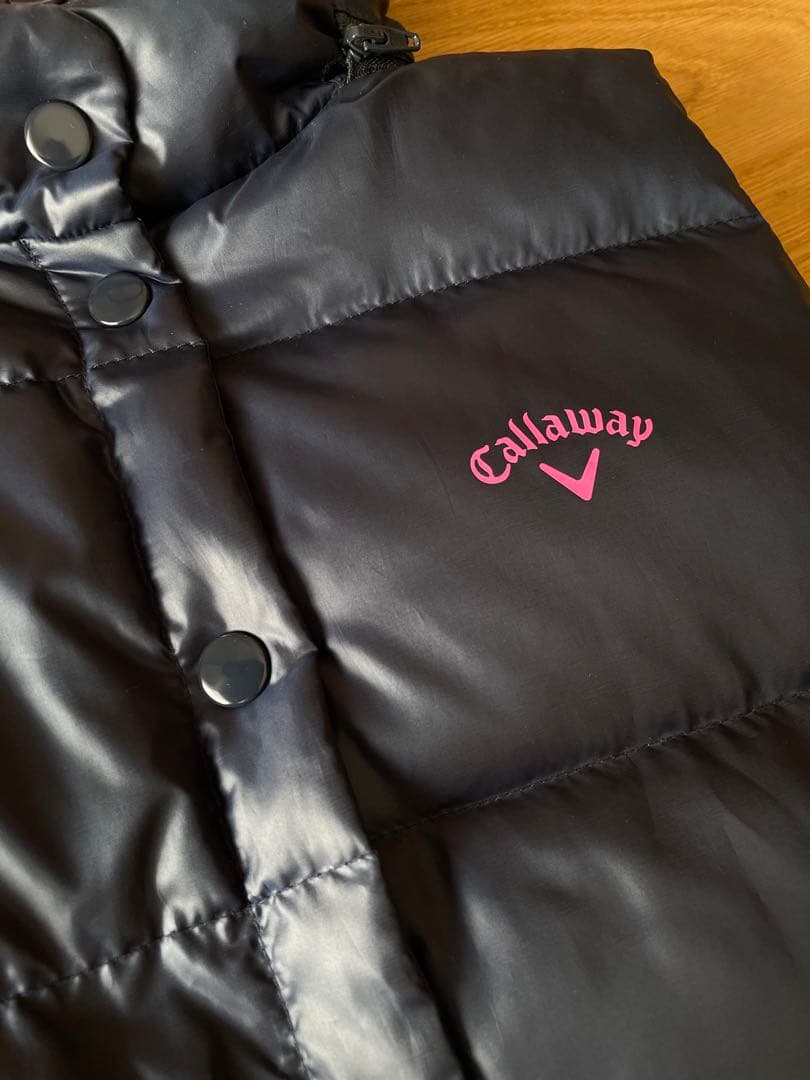 【美品】Callaway ダウンベスト レディース ネイビー/ピンク　S