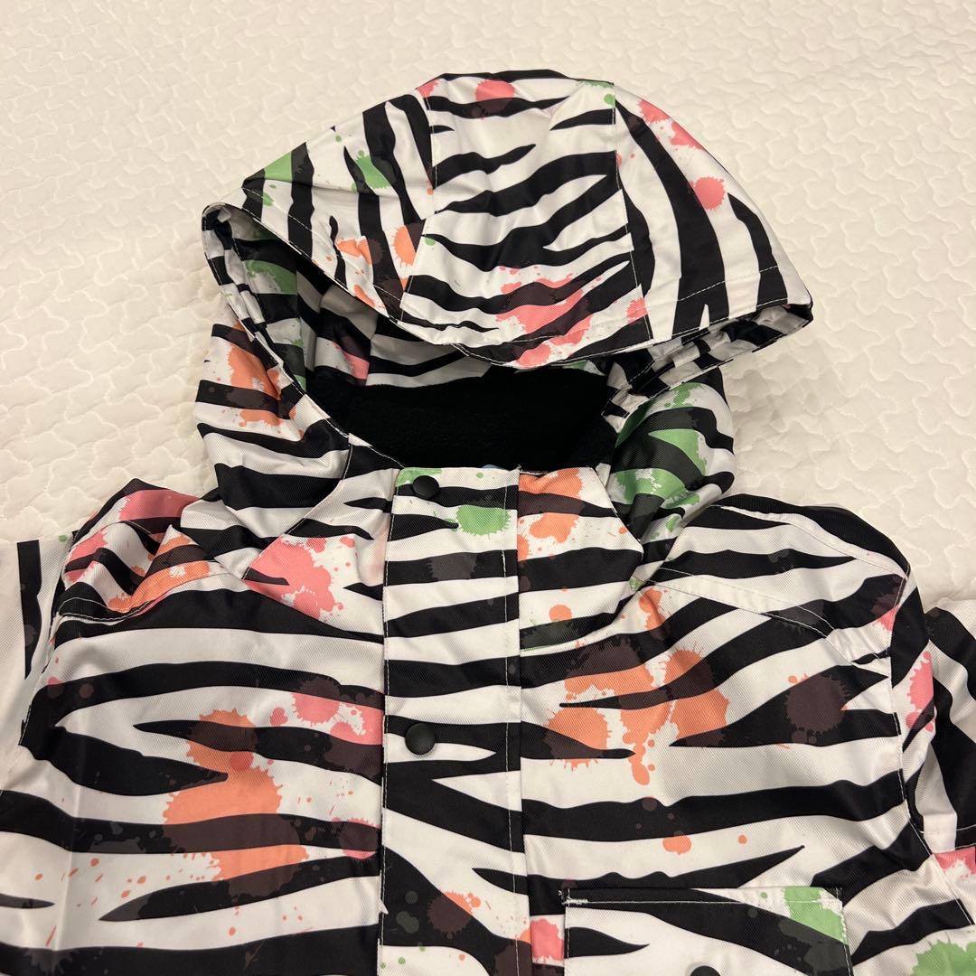 【美品】スノーウェア レディース ゼブラ柄ジャケット イエローパンツ 2点セット