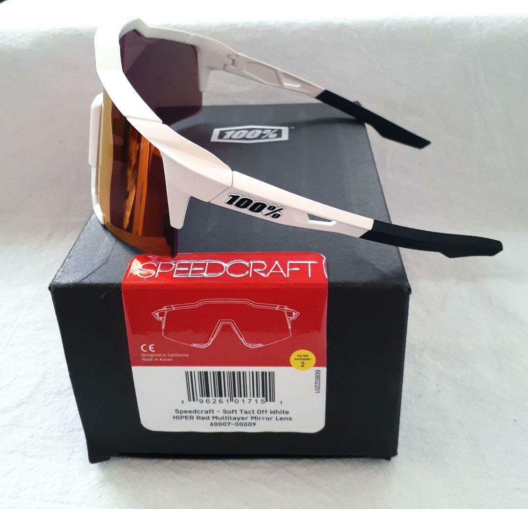 100％ Speedcraft ホワイト レッド ワンハンドレッド サングラス
