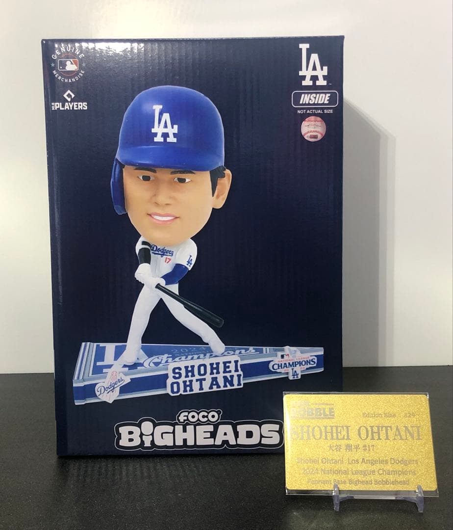 【大谷翔平】ナショナルリーグチャンピオンペナントベースボブルヘッド 324個限定