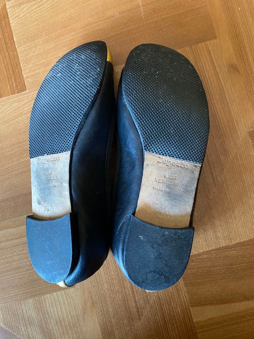 【値下げ】Repetto バレエシューズ 黒/金　37.5