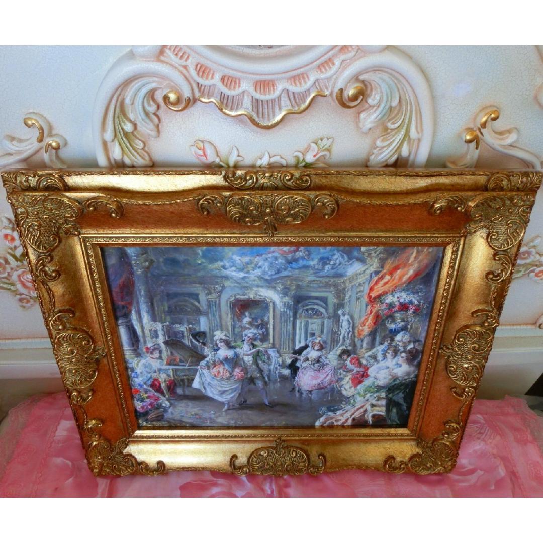 中世ヨーロッパ貴族を描いた額絵 2種よりお選び下さい。A・B