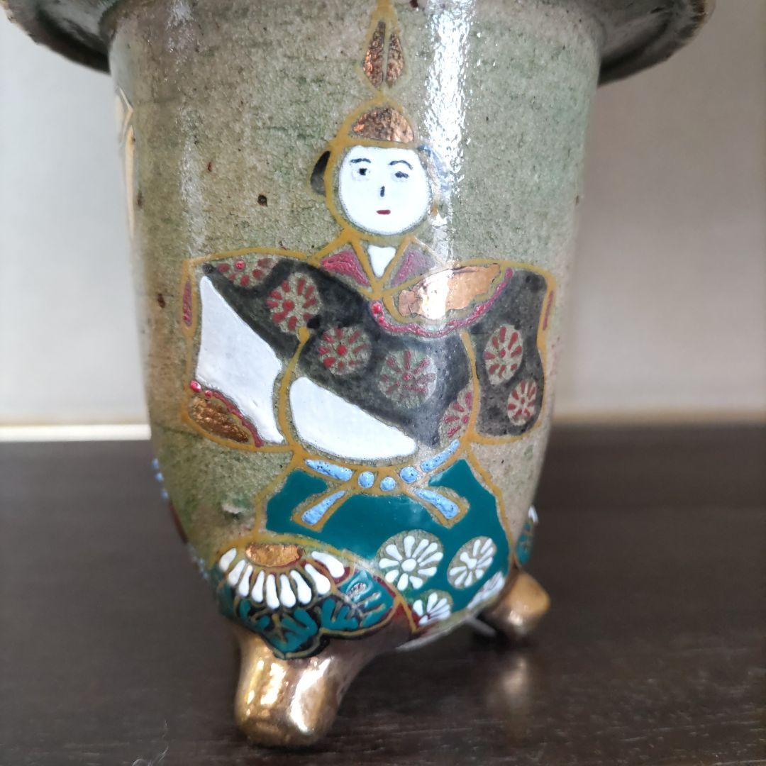 盆栽鉢、植木鉢、蘭鉢、錦鉢　お雛様柄、　京楽鉢、年代鉢、金縁蘭鉢、盆栽鉢、未使鉢