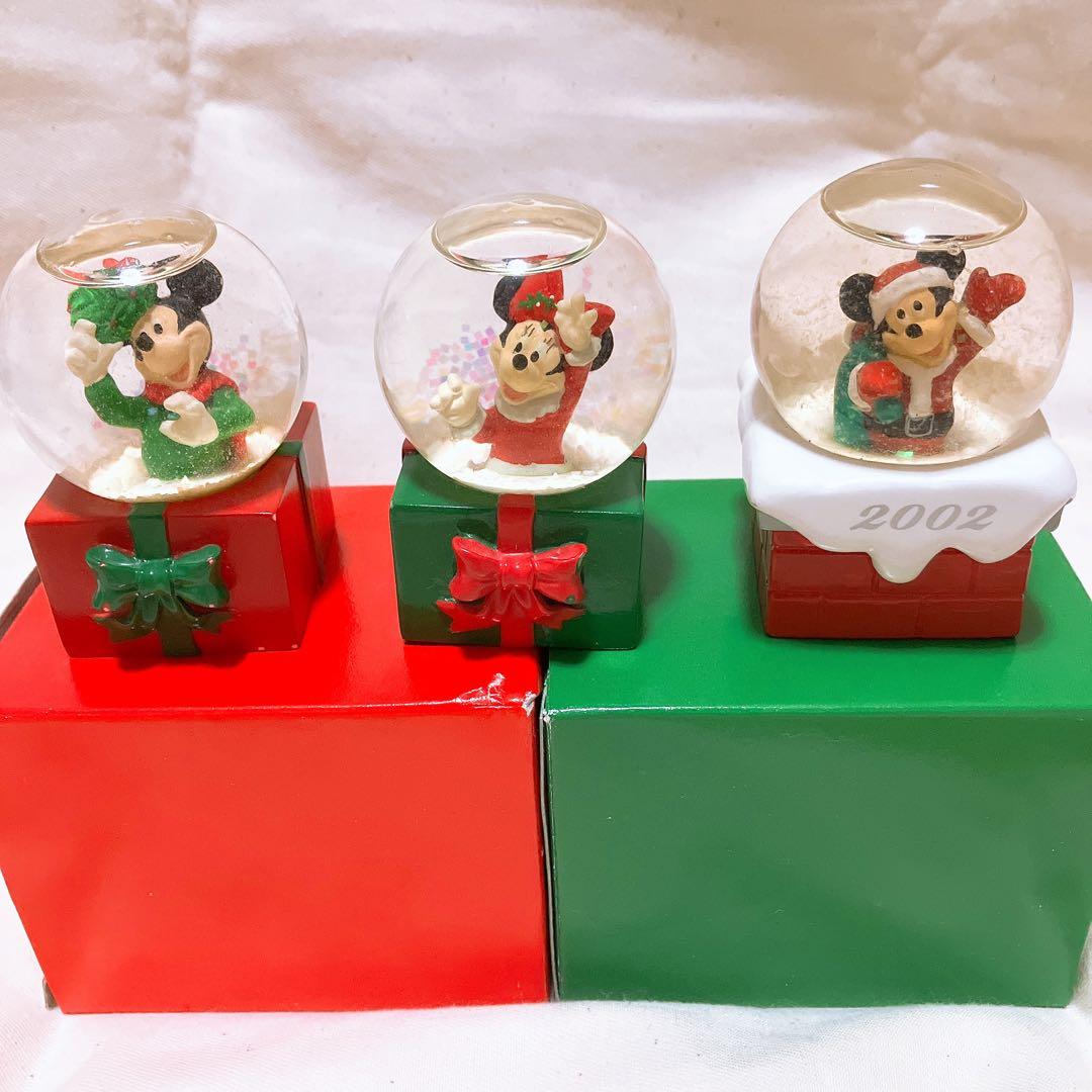 超希少❣️2001ディズニースノーグローブ3個セット JCペニー ミッキー ミニー