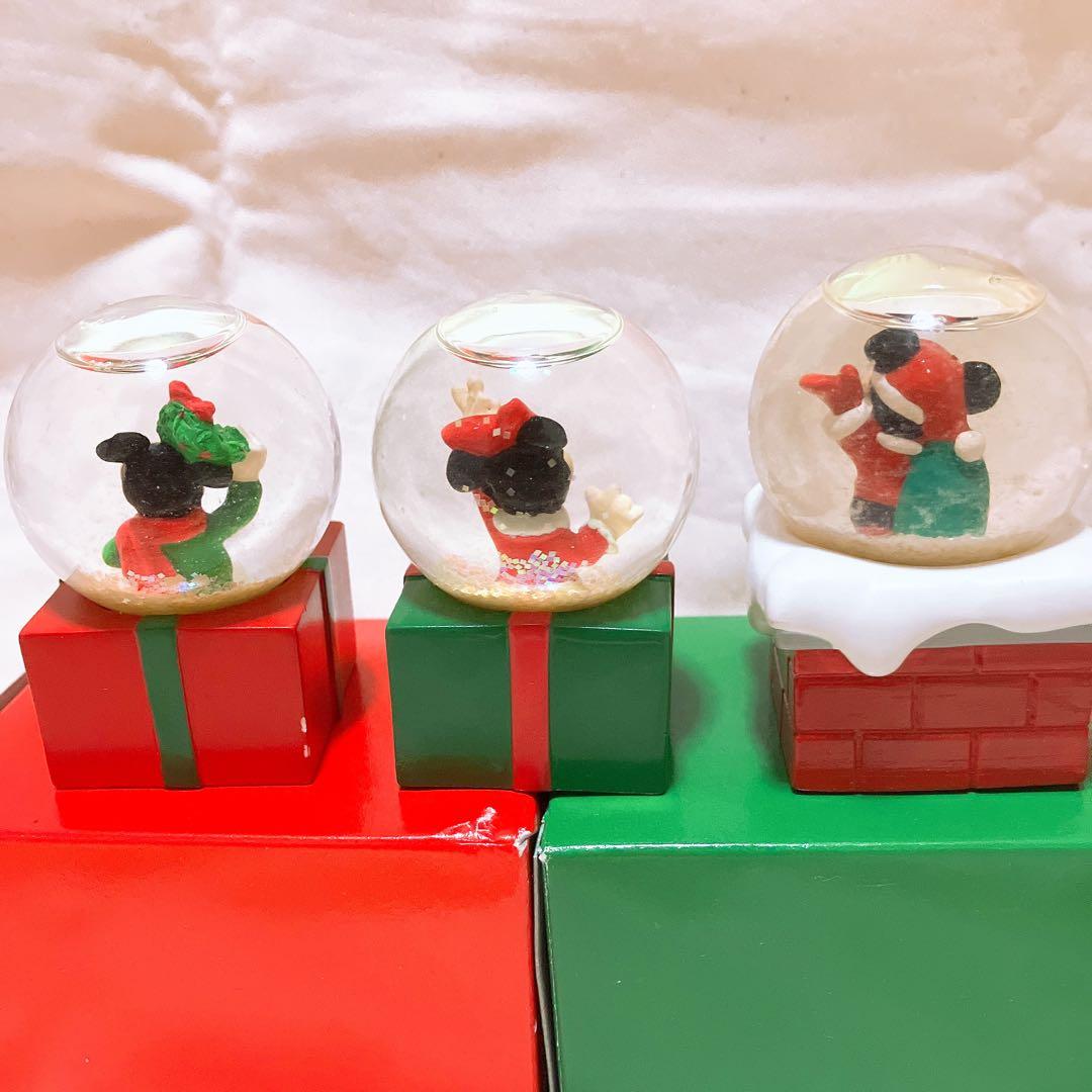超希少❣️2001ディズニースノーグローブ3個セット JCペニー ミッキー ミニー