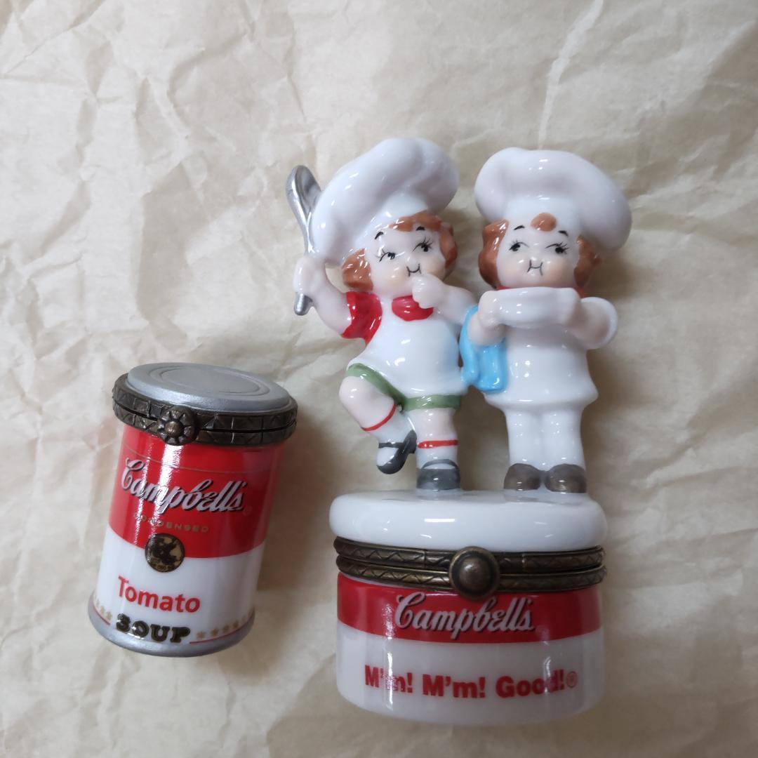 Campbellkids　キャンベルキッズ　陶器小物入れ 　2点　ヒンジボックス