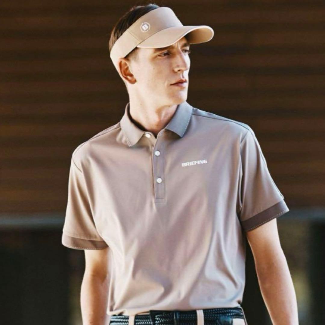 ラスト1点　完売品　BRIEFING LOGO LINE POLO グレージュM