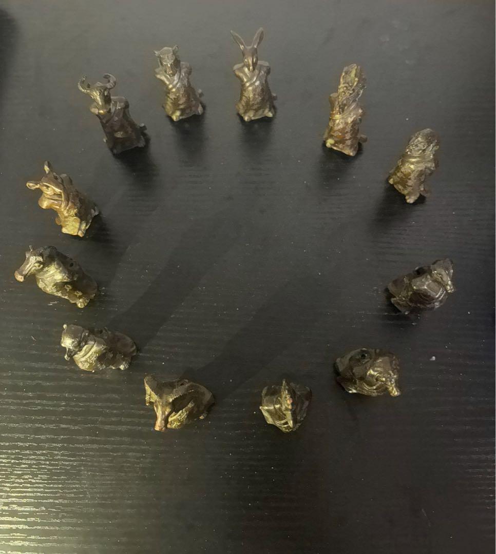 銅製品　十二支 金属製彫刻 12体セット