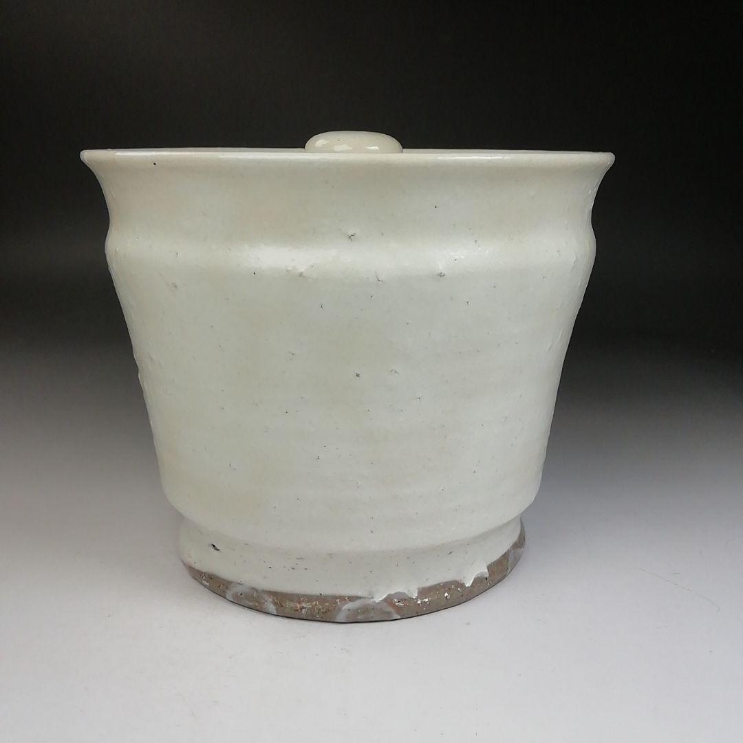 Ｔ９９５　水指　『粉引　水指』『塗替蓋付』『宇田佐平 造』　共箱　茶道具