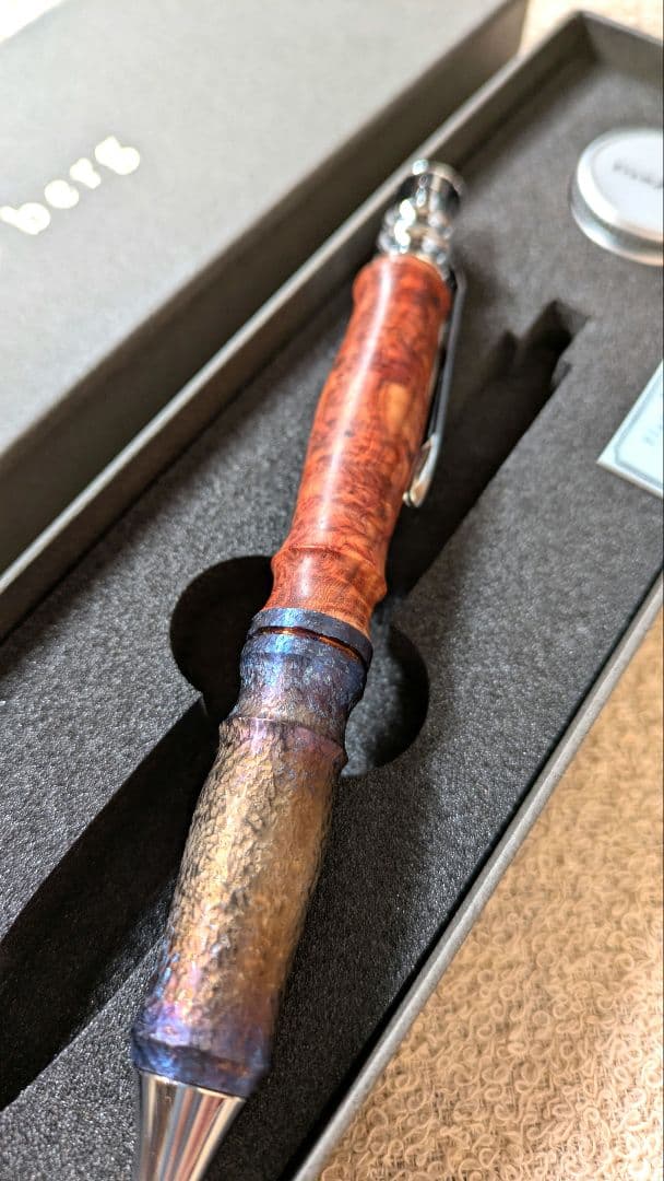 Flamberg アンボイナバール チタン梨地テンパーカラー ボールペン