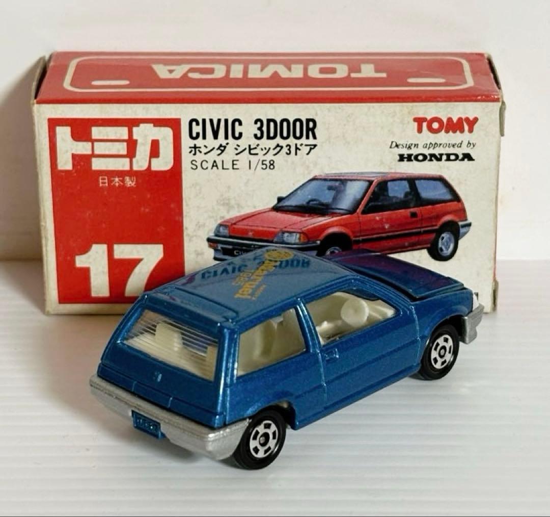 トミカ赤箱　No17 ホンダ シビック 3ドア (名古屋丸栄特注)ブルー