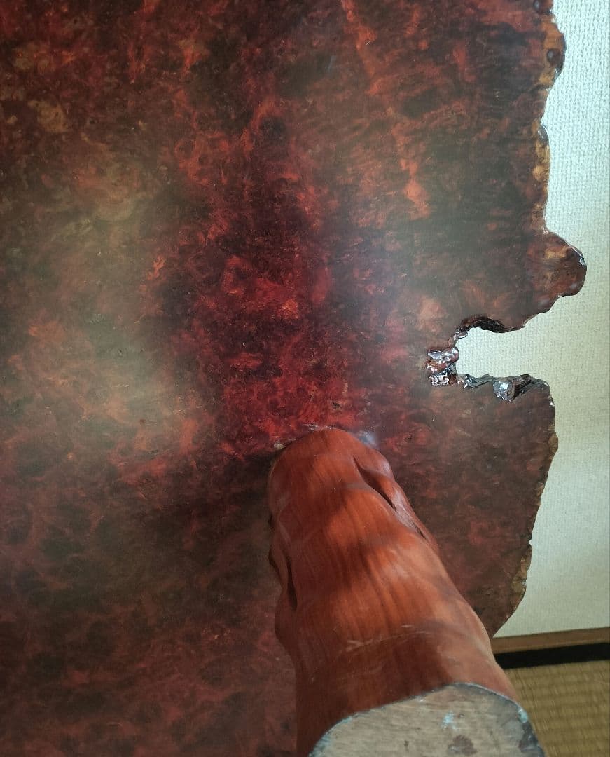 高級 花梨 大 テーブル 座卓 一枚板 瘤 昭和レトロ