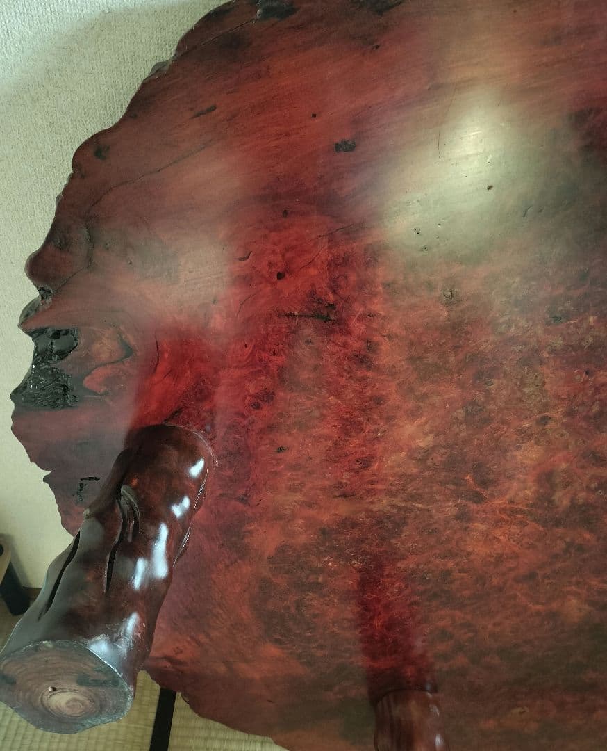 高級 花梨 大 テーブル 座卓 一枚板 瘤 昭和レトロ