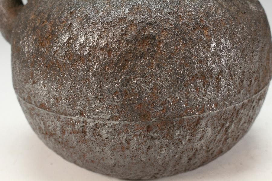 光玉堂造 銀摘 丸鉄瓶(K-XA825)