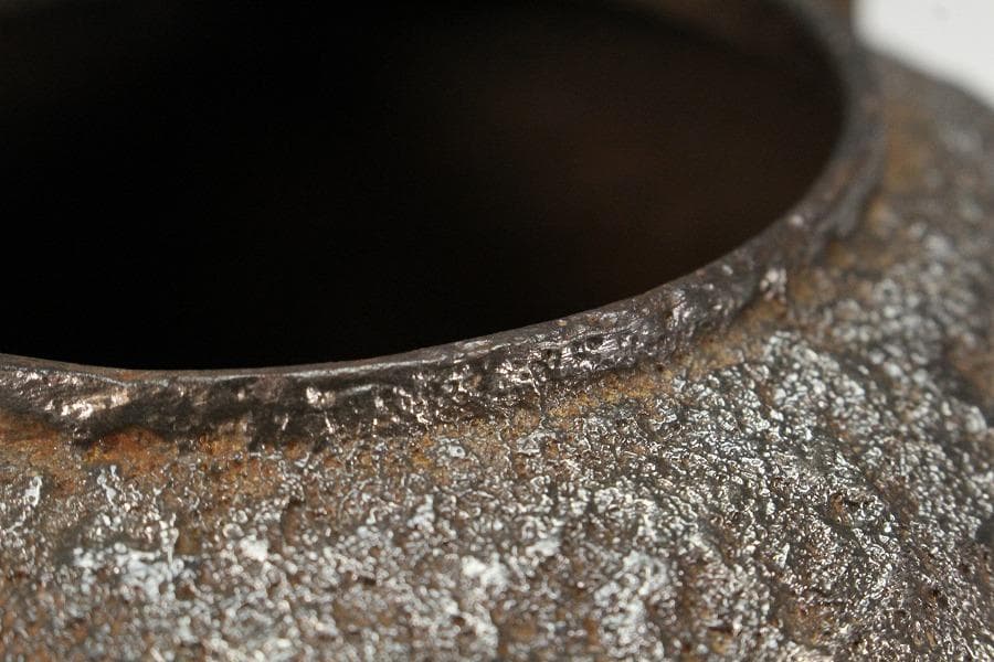 光玉堂造 銀摘 丸鉄瓶(K-XA825)