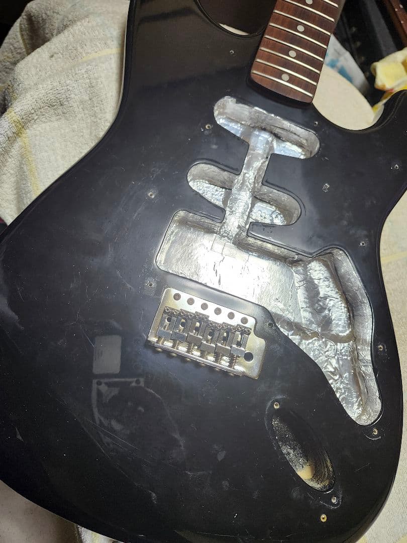 ノーブランドストラトキャスタータイプ ブラック マッチングヘッド