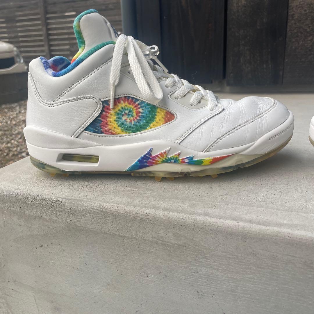 バートナイキゴルフシューズ　ジョーダン5ロー　タイダイ26.5㎝