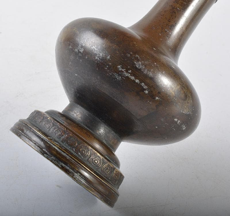 中国　古銅　饕餮文　長頸瓶　V　R4312