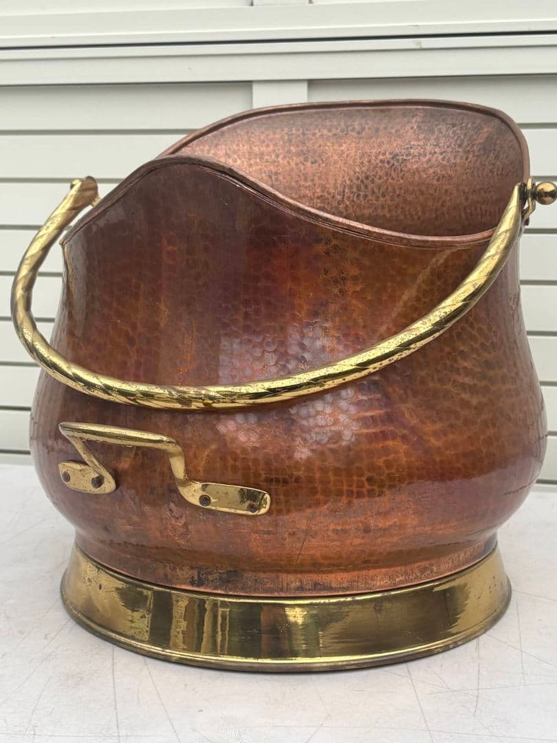 イタリア銅製バケツ☆花入れ☆物入