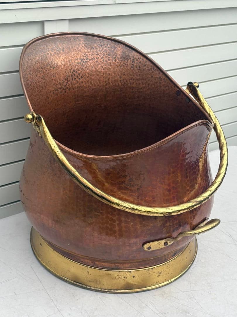 イタリア銅製バケツ☆花入れ☆物入