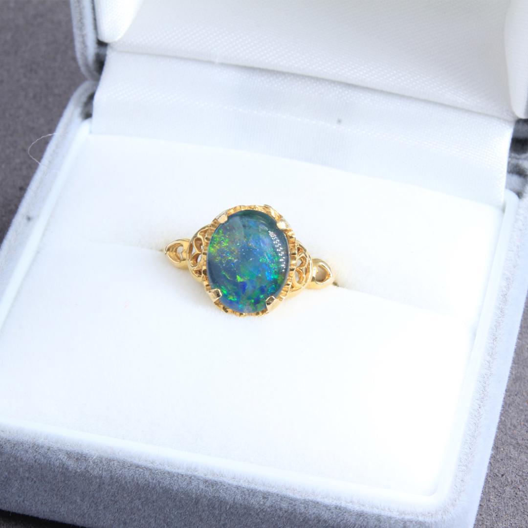 【アンティーク】オパール・リング（10K）10号【J22200】