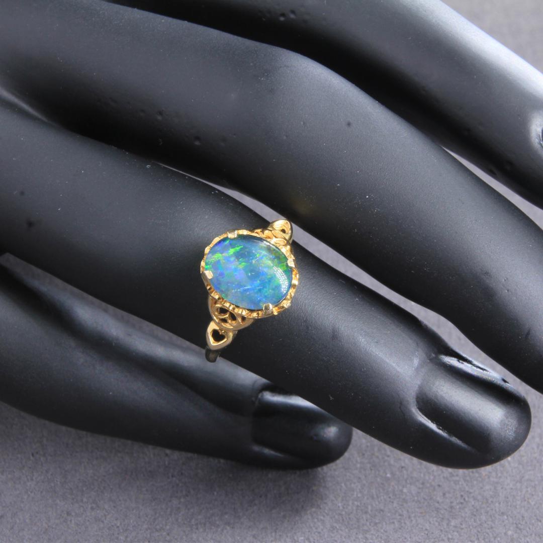 【アンティーク】オパール・リング（10K）10号【J22200】
