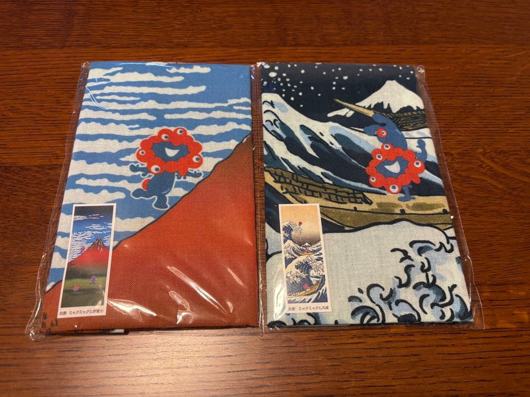 【新品】ミャクミャク　絵てぬぐい　2枚セット　北斎